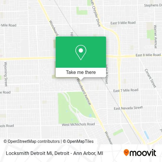 Locksmith Detroit Mi map