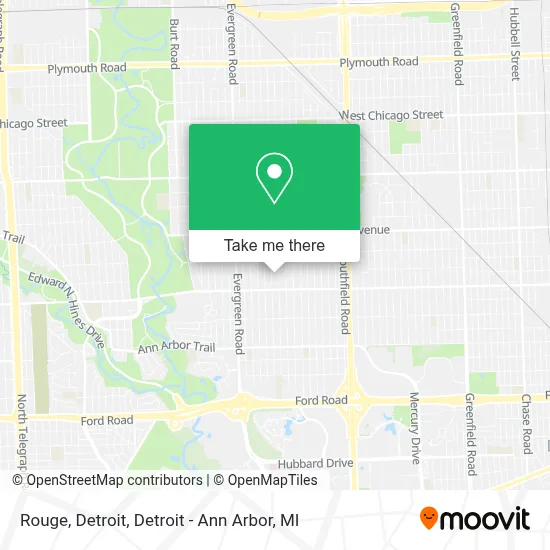 Rouge, Detroit map