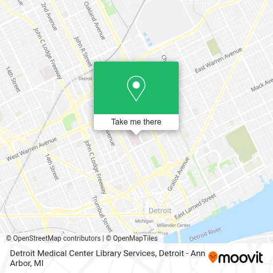 Detroit Medical Center Library Services map