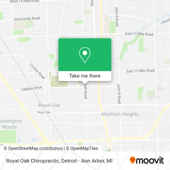 Royal Oak Chiropractic map