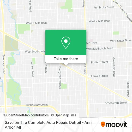 Save on Tire Complete Auto Repair map