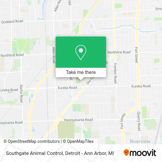 Southgate Animal Control map
