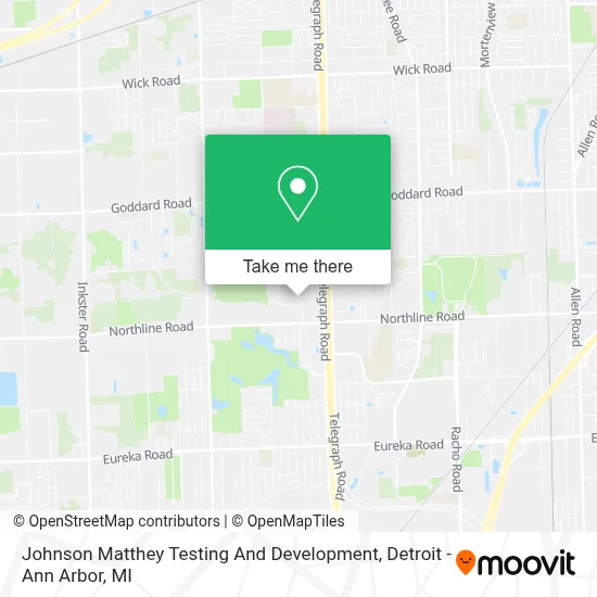 Johnson Matthey Testing And Development map