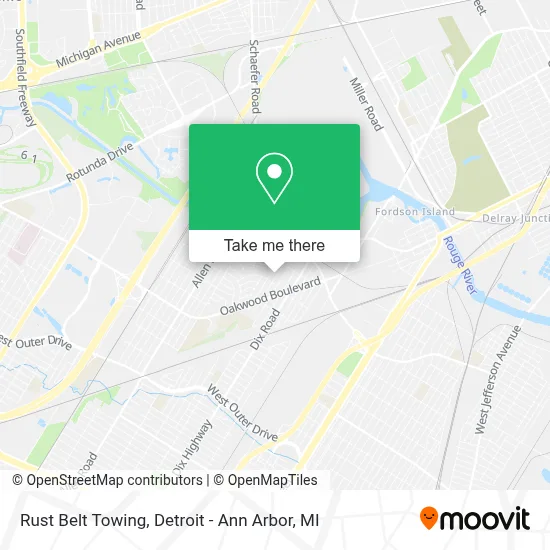 Rust Belt Towing map