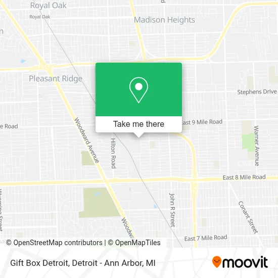 Gift Box Detroit map