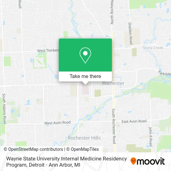 Wayne State University Internal Medicine Residency Program map
