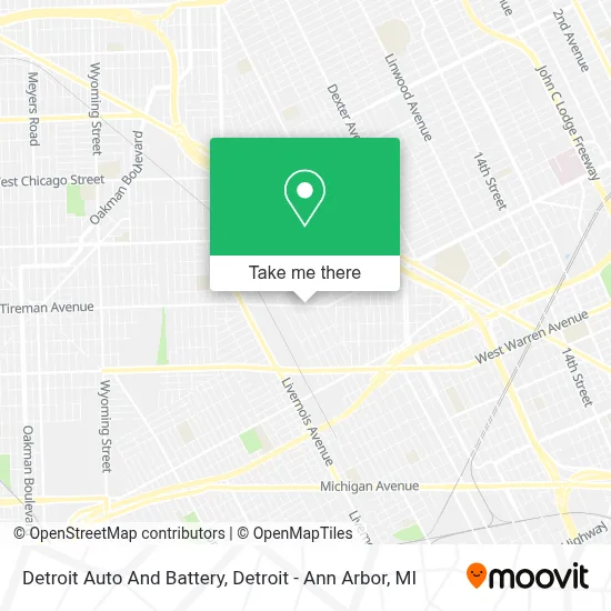 Detroit Auto And Battery map
