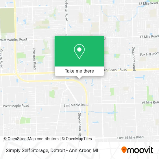 Simply Self Storage map