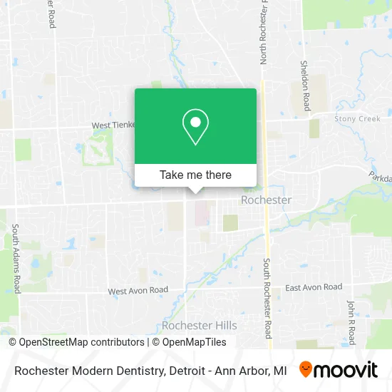 Rochester Modern Dentistry map