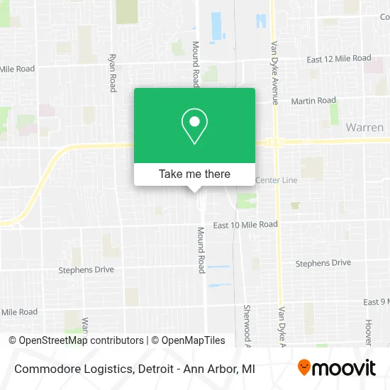 Commodore Logistics map
