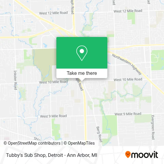 Tubby's Sub Shop map