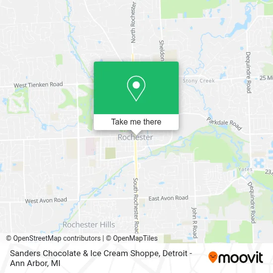 Sanders Chocolate & Ice Cream Shoppe map