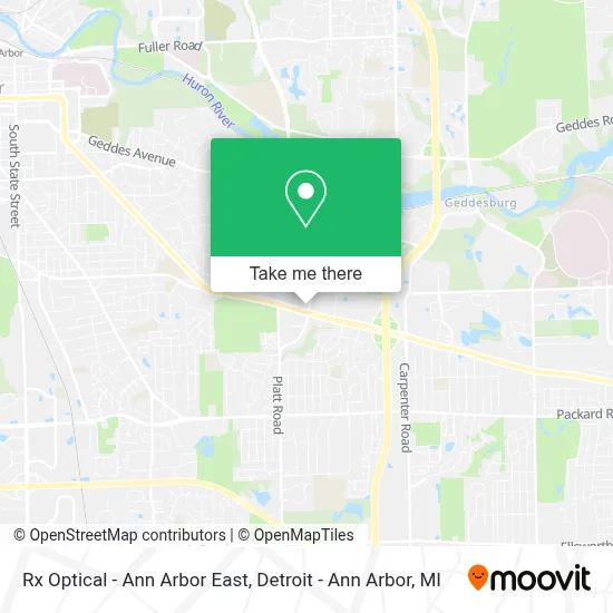 Rx Optical - Ann Arbor East map