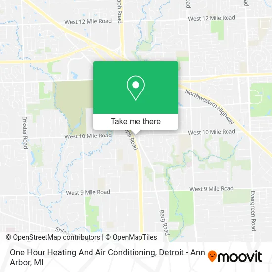 One Hour Heating And Air Conditioning map