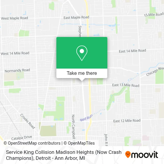 Service King Collision Madison Heights (Now Crash Champions) map