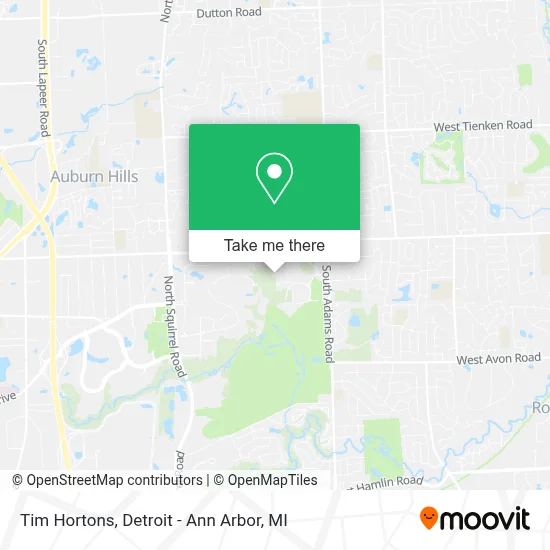 Tim Hortons map