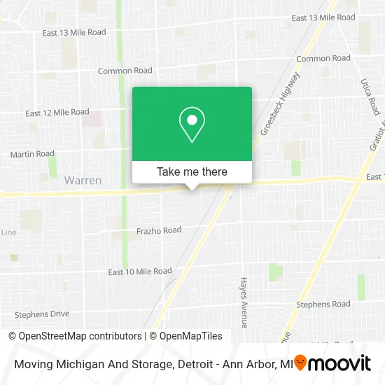 Moving Michigan And Storage map