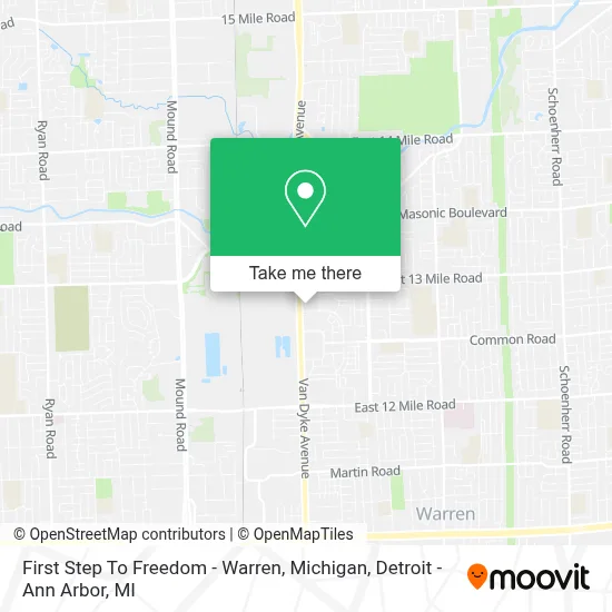 First Step To Freedom - Warren, Michigan map