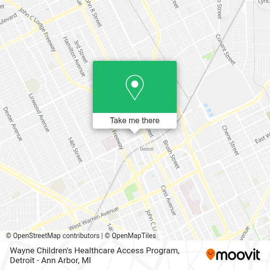 Wayne Children's Healthcare Access Program map