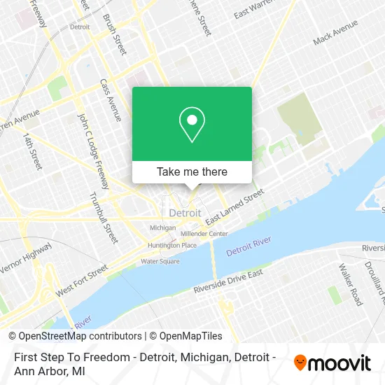 First Step To Freedom - Detroit, Michigan map