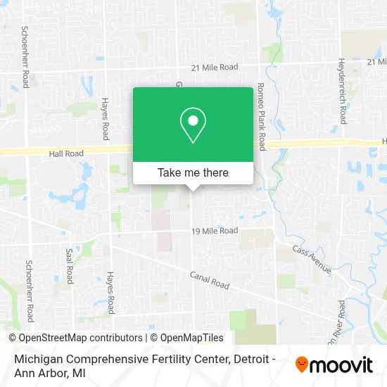 Michigan Comprehensive Fertility Center map