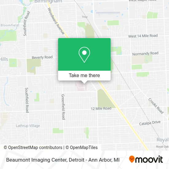 Beaumont Imaging Center map
