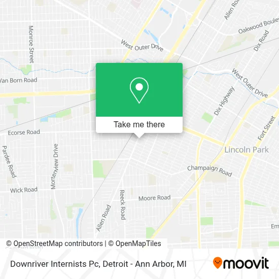 Downriver Internists Pc map