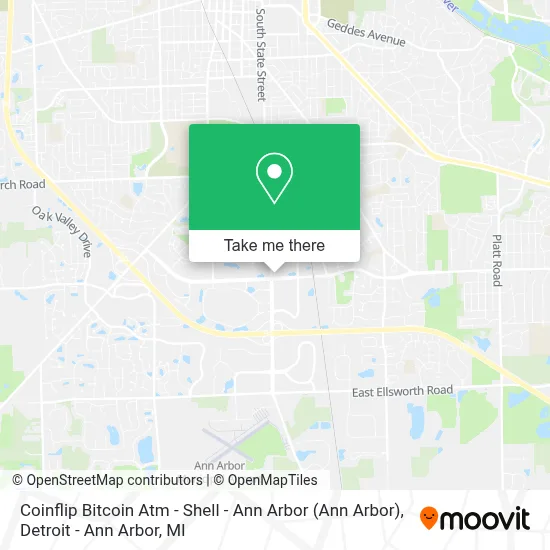 Coinflip Bitcoin Atm - Shell - Ann Arbor map
