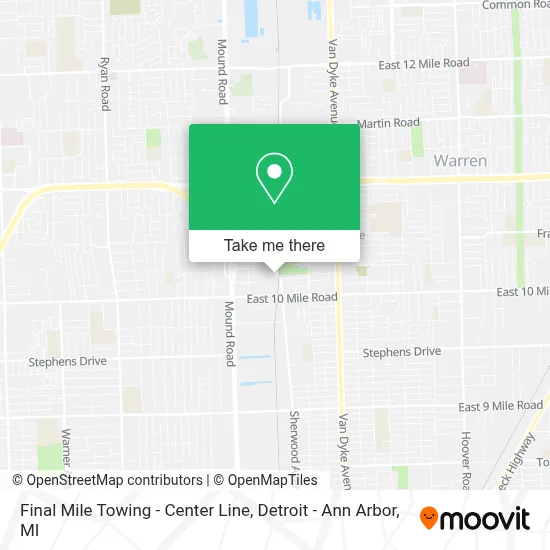Final Mile Towing - Center Line map