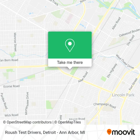Roush Test Drivers map