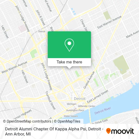 Detroit Alumni Chapter Of Kappa Alpha Psi map