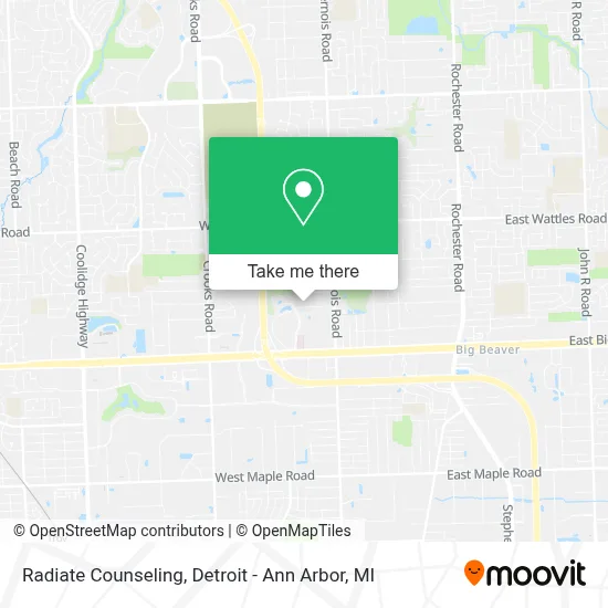 Radiate Counseling map