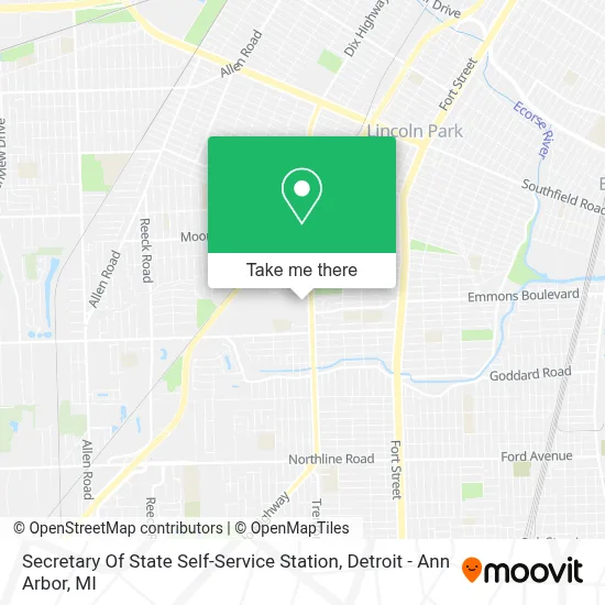 Secretary Of State Self-Service Station map