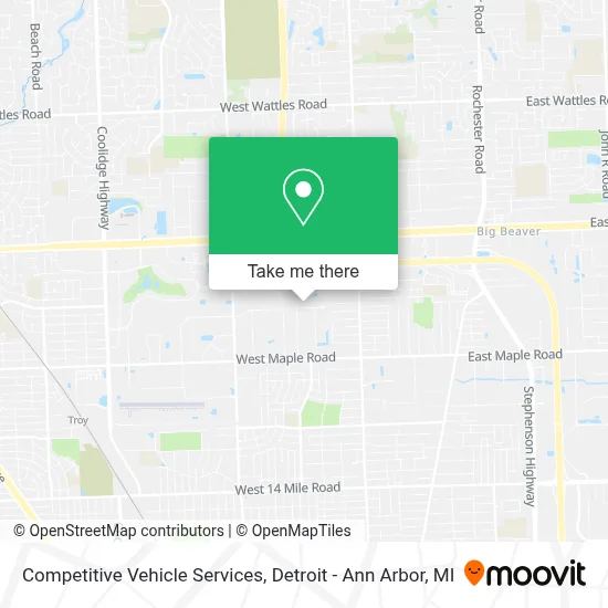 Competitive Vehicle Services map