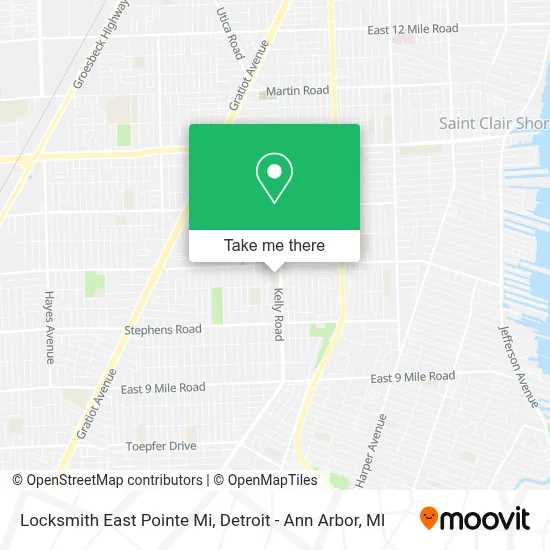 Locksmith East Pointe Mi map