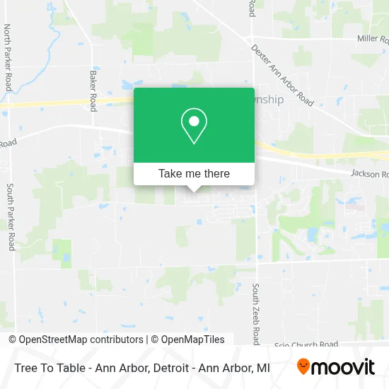 Tree To Table - Ann Arbor map