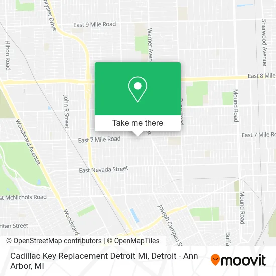 Cadillac Key Replacement Detroit Mi map