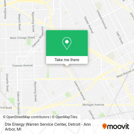 Dte Energy Warren Service Center map