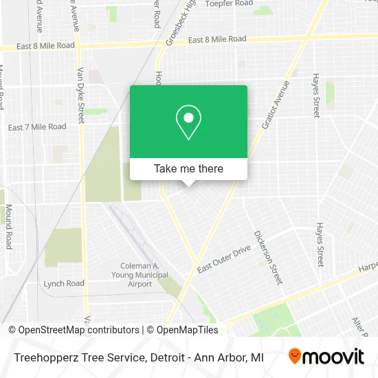 Treehopperz Tree Service map