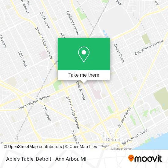 Able's Table map