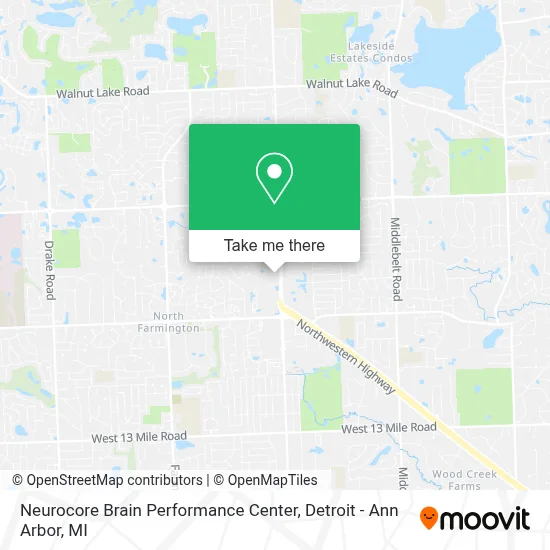 Neurocore Brain Performance Center map