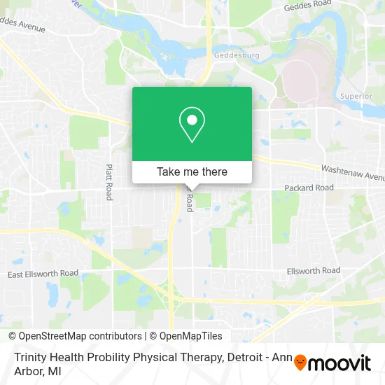 Trinity Health Probility Physical Therapy map