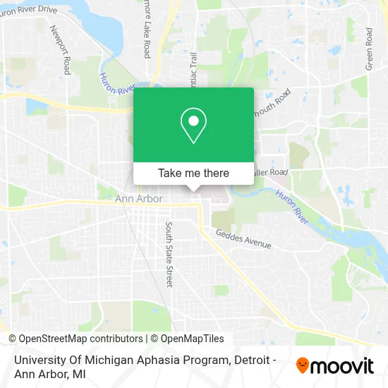 University Of Michigan Aphasia Program map