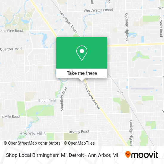 Shop Local Birmingham Mi map