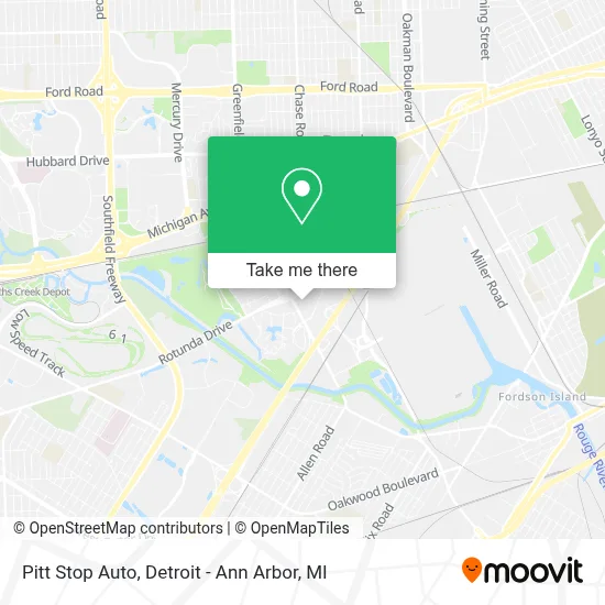 Pitt Stop Auto map