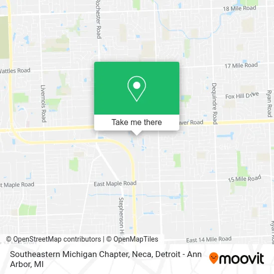 Southeastern Michigan Chapter, Neca map