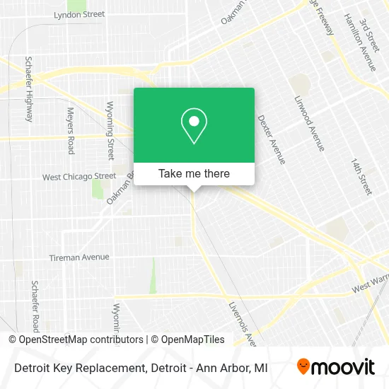 Detroit Key Replacement map