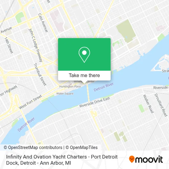 Infinity And Ovation Yacht Charters - Port Detroit Dock map