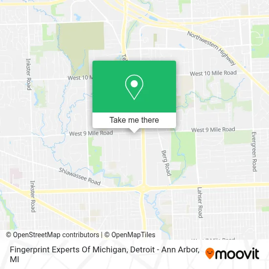Fingerprint Experts Of Michigan map