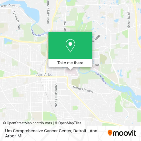 Um Comprehensive Cancer Center map